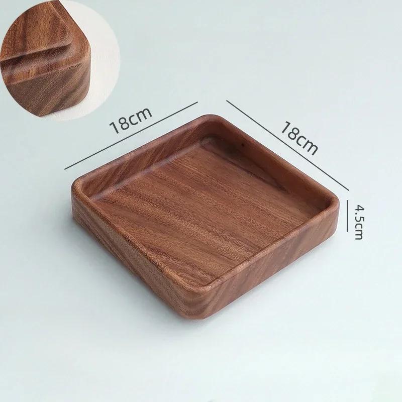 Breakfast Plate Rectangular Deep Plate Tray for Food Snack Dish Fruit Bowl Wooden Tableware Plates Trays Serving Dry Wood Dining