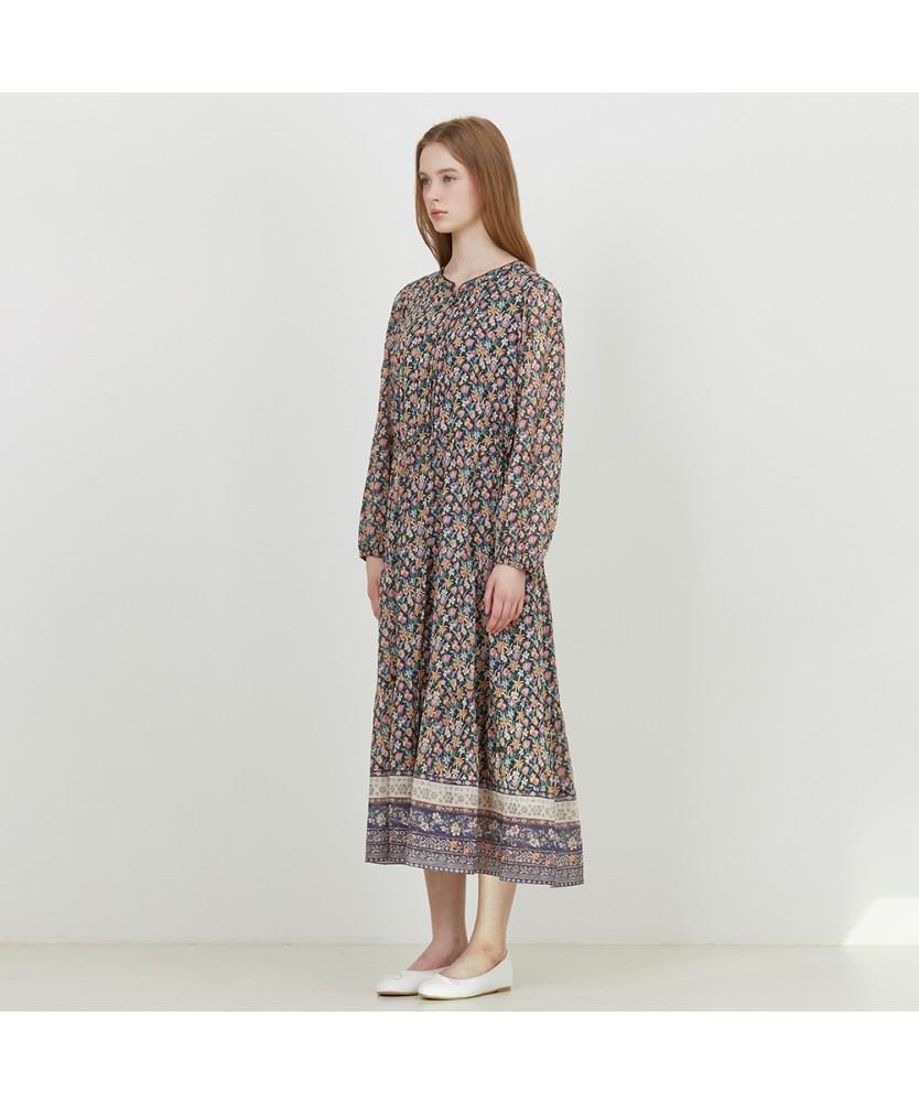 THURSDAY ISLAND Border Mix Round Neck Dress_T252Mop138W