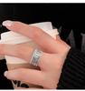 Yinruitai S925 Sterling Silver Wide Band Ring: Women's Retro Fashion Open Finger Ring, Trendy Index Finger Accessory.