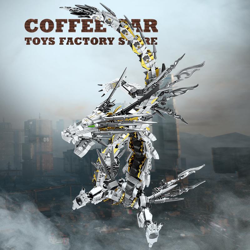 Mechanical Animal Building Bricks MOC Set Mech Dragon Blocks Children Toys Mecha Elk 3D Model Adult Boys Kids Birthday Gifts NEW