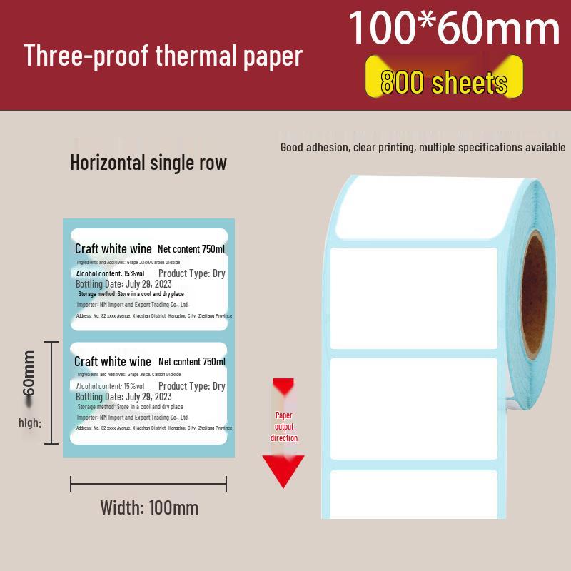 Waterproof Self-Adhesive Thermal Label Paper for ePacket Waybills, 100x150 Mm