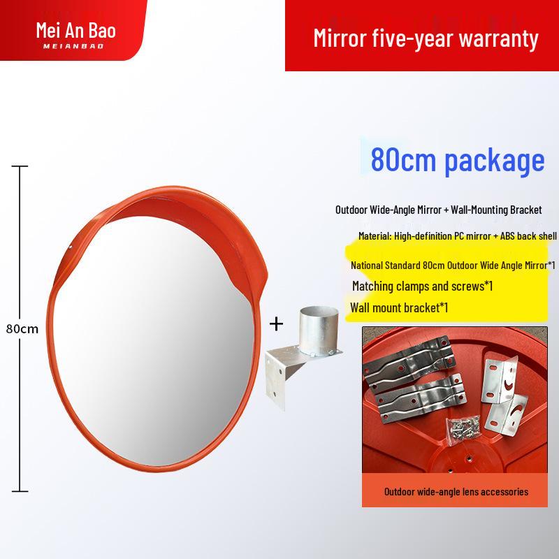 Wide-Angle Convex Traffic Mirror for Outdoor & Indoor Use, Anti-Theft, Garage & Road Safety