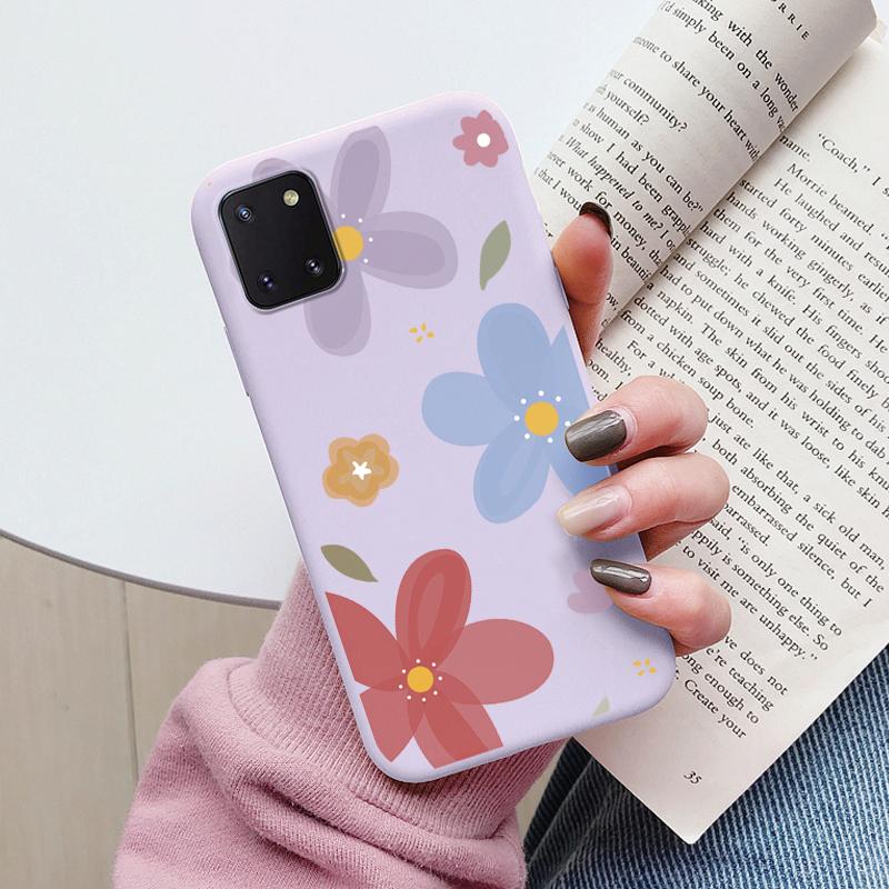 Měkké pouzdro pro telefon Samsung Galaxy Note 10 Lite Kryt na telefon Roztomilé květiny Motýl Fundas TPU Coque Pro Samsung Note 10 Lite Nárazník