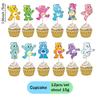 Care bars Cartoon Themed Paper Plates Cups Honeycombs Swirls Spirals Stickers Brooch for Celebrating Birthday Party Arrangements