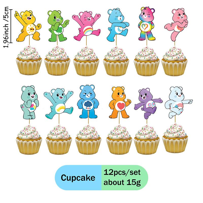 Care bars Cartoon Themed Paper Plates Cups Honeycombs Swirls Spirals Stickers Brooch for Celebrating Birthday Party Arrangements
