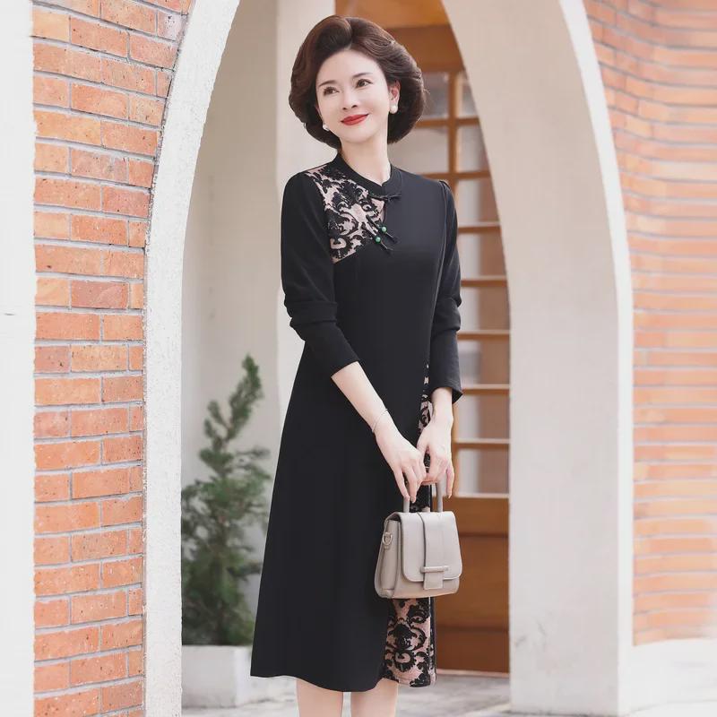 2024 Elegant Chinese-Style Mother of the Bride Dress for Ages 40-60