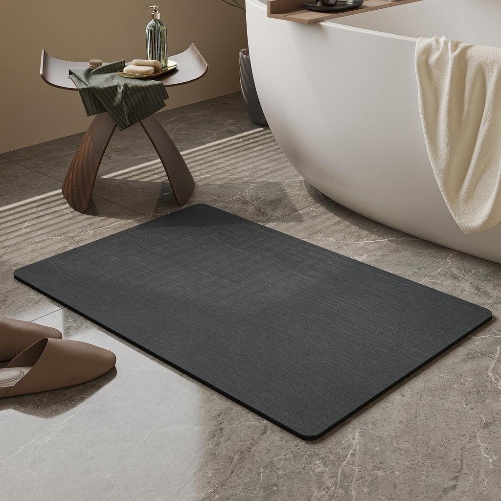 Rubber Non-Slip Quick Dry Absorbent Thin Bathroom Rugs Fit Under Door Bathroom Floor Mats-Shower Rug for In Front of Bathtub, Sink