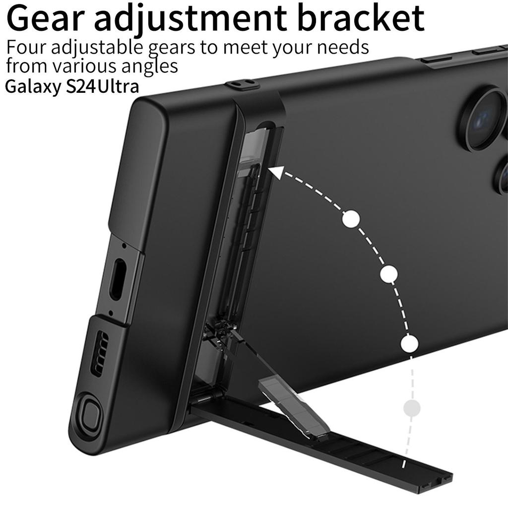 Samsung S24 Ultra Phone Case with Adjustable Triumph Stand, Ultra-Thin, Solid Color, Anti-Drop Protection