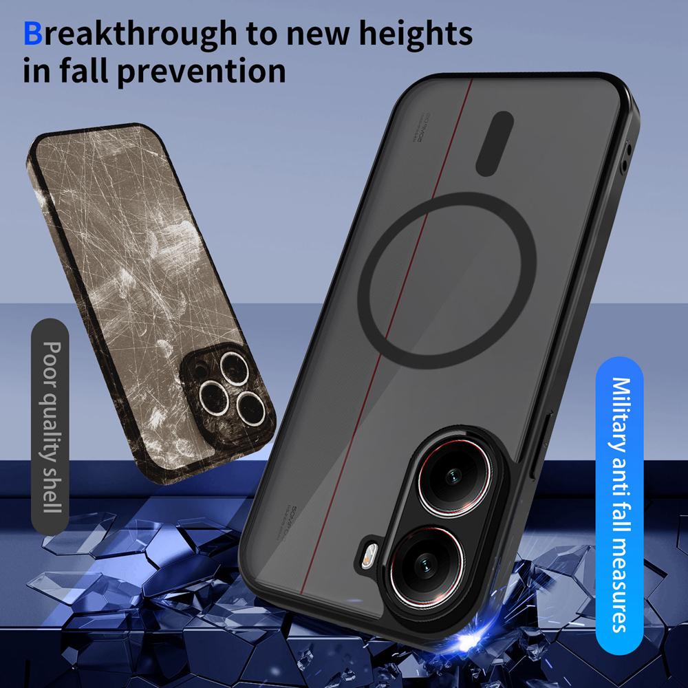 KEYSION Magnetic Phone Case for for Xiaomi POCO X8 Pro Silicone+PC Matte Translucent Clear Shockproof Back Cover for POCO X8 Pro