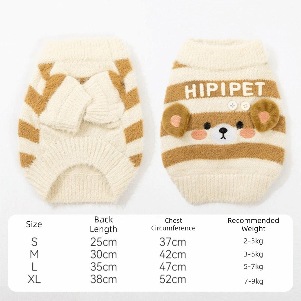 Striped Pet Knit Sweater Knitted Pet Warm Coat New Cat Dog Sweater for Cats