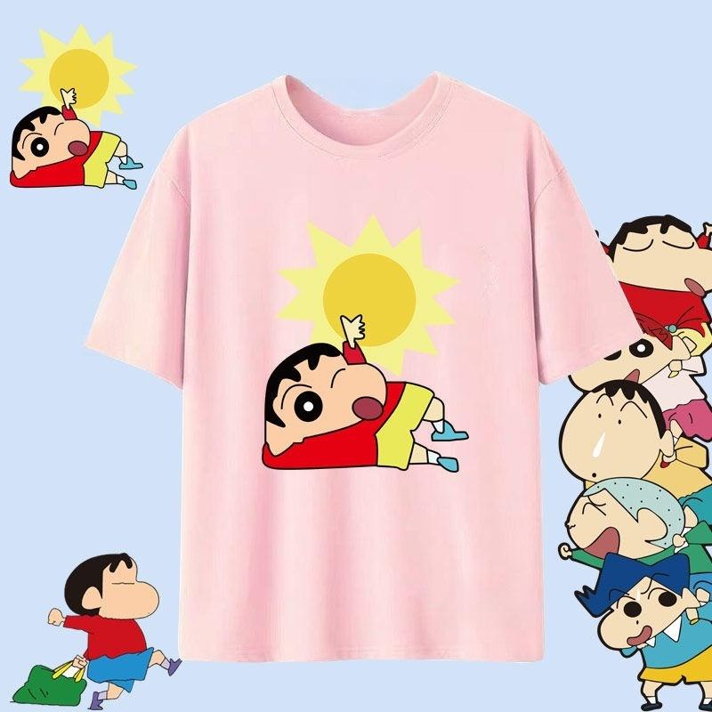 Crayon Shin Chan Shinnosuke Shiro Hug Print T Shirt Women Oversized Cute Cartoon Short Sleeve Casual Tee Top