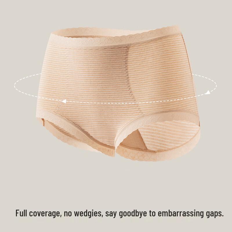 Lot de 3 culottes en coton coloré taille haute pour femme Dingguagua