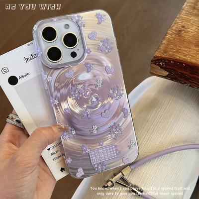 Laser Colorful Small Florals Suitable for Apple 16 Mobile Phone Case Iphone14pro Protective Case 13 Lanyard 12pro