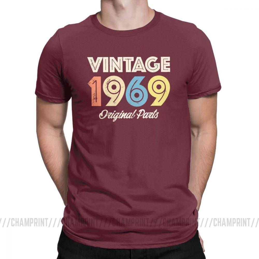 Vintage Retro 1969 Birthday Original Parts 50 Years Old 50Th Birthday Gift T Shirt For Male