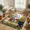 Cat Theme Crystal Velvet Rug Personalized Custom Name Text Soft Floor Mat Home Decor