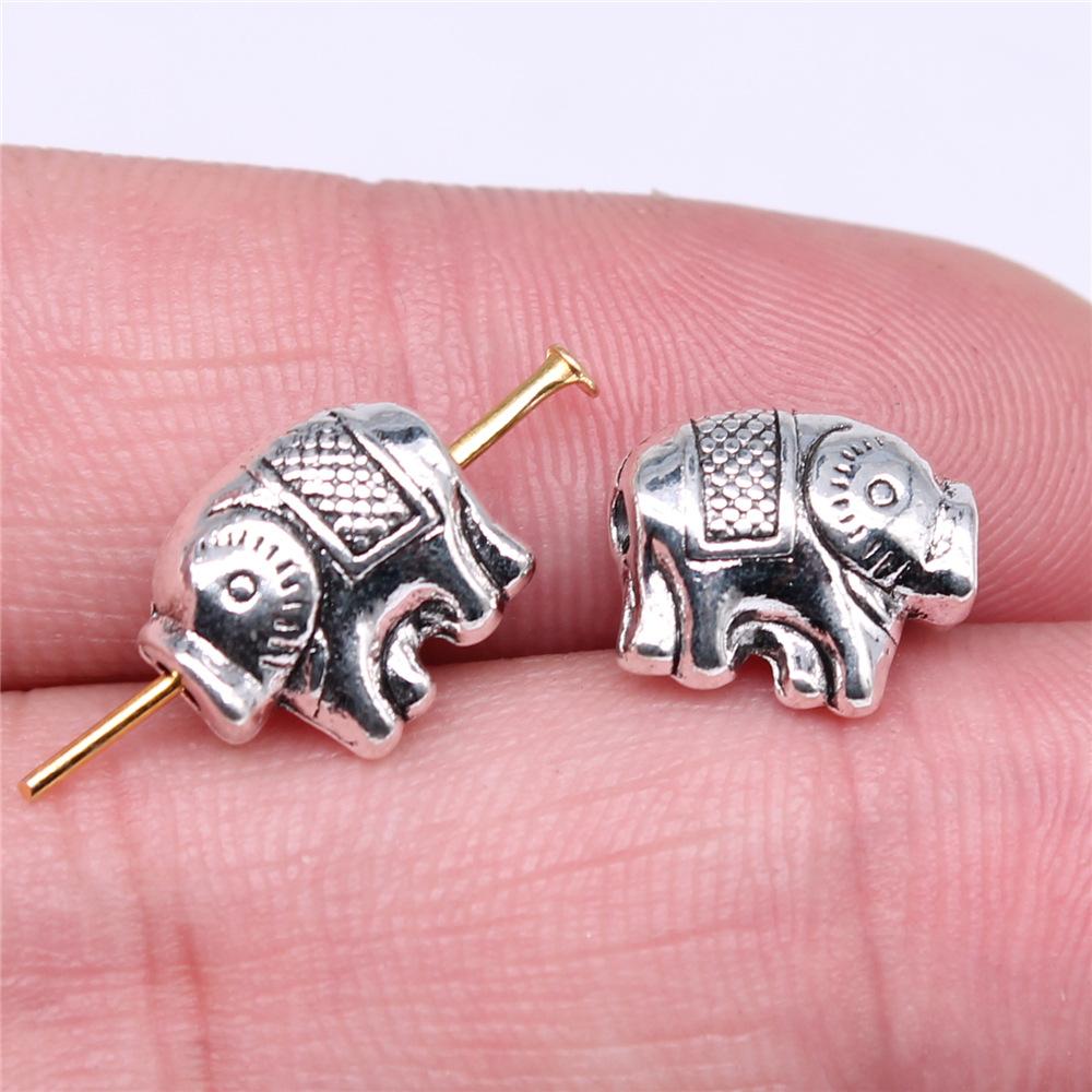10pcs Ganesha Beads Elephant Beads For Jewelry Making Antique Gold Color Bronze Silver Color Pendants DIY Crafts Making Findings