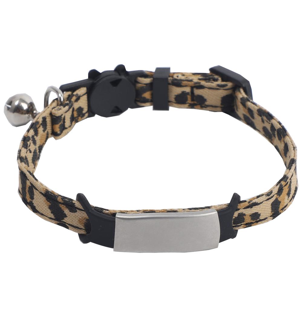 Pet Neck Decoration Leopard Pattern Pet Collar Cat Collar with Bell Cat Neck Ring Adjustable Anti-choking