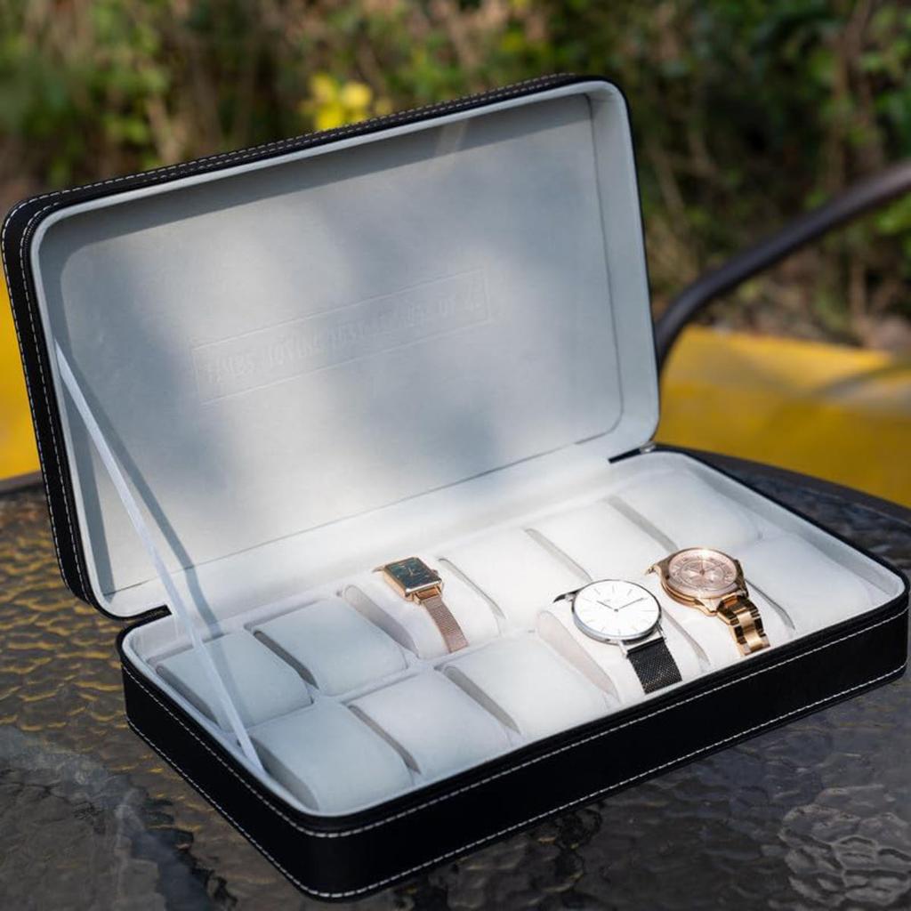 Multiple Slots Classic Style Portable Storage Bag For Watch Protection Zipper Watch Box For Home Storage Holiday Gift