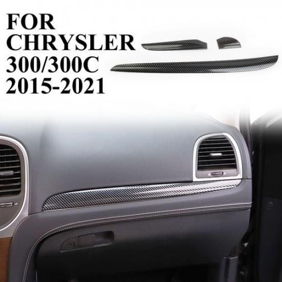 Carbon fiber style control dashboard Protective Cover trims for Chrysler 300