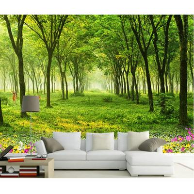 Mural Bois Route Bordée Forêt 3D Papier Peint Mural Paysage Pour Salon Chambre Décoration Intérieure Papier Peint