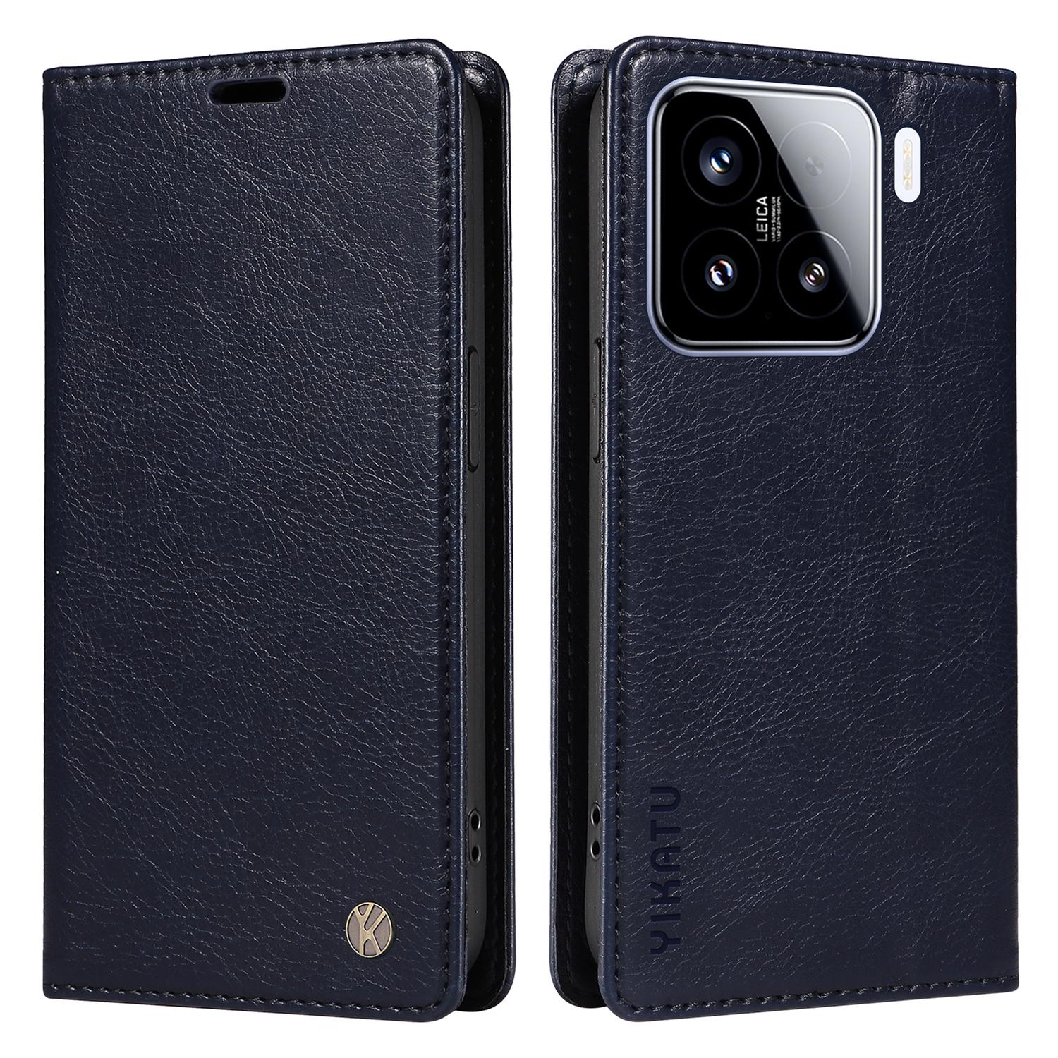 

YIKATU YK-006 Чехол для Xiaomi 15 с магнитной застежкой Кожаная крышка для телефона Текстура личи A