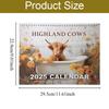 Highland Cows in Bathtubs 2025 Calendar, 2025 Animals Theme Hangable Calendar, Scottish Highland Cows Farm Calendar, Monthly Wall Calendar for Home
