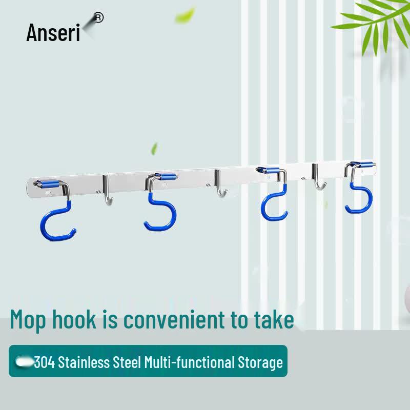 Ansell Stainless Steel Mop & Broom Wall Mount