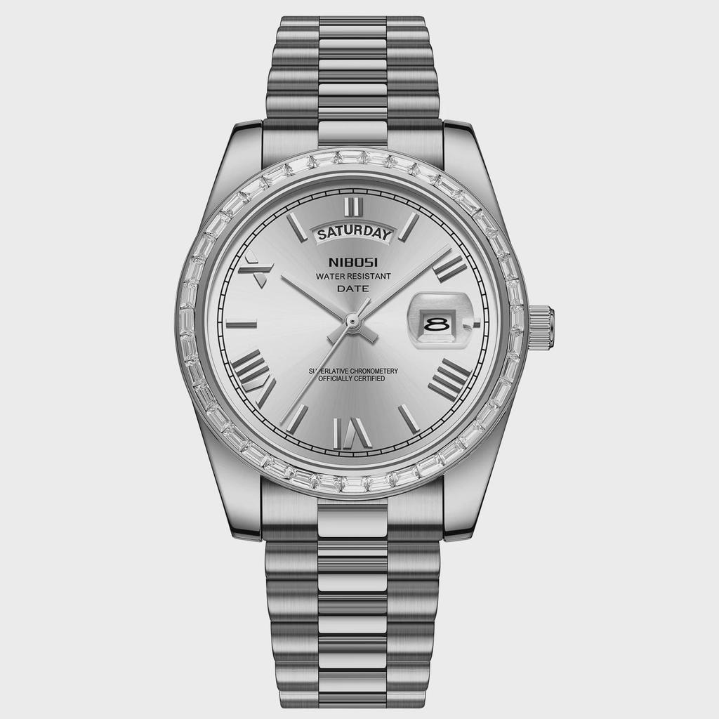 NIBOSI Fashion Men Watches Top Brand Luxury Wristwatch Day Date Miyota Quartz Watch Men Waterproof Clock