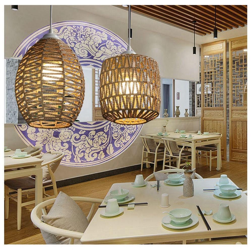 Parts Woven Lampshade 6 Styles Hot Pot Restaurants Lanterns New Lighting Fixtures Cover