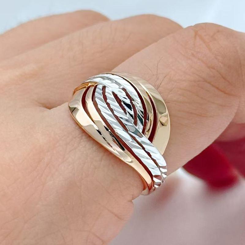 Modische ethnische Braut glänzende Ringe für Frauen ungewöhnliche kreative hohle Rhombus Rosegoldfarbe täglicher Vintage Schmuck 10 brown