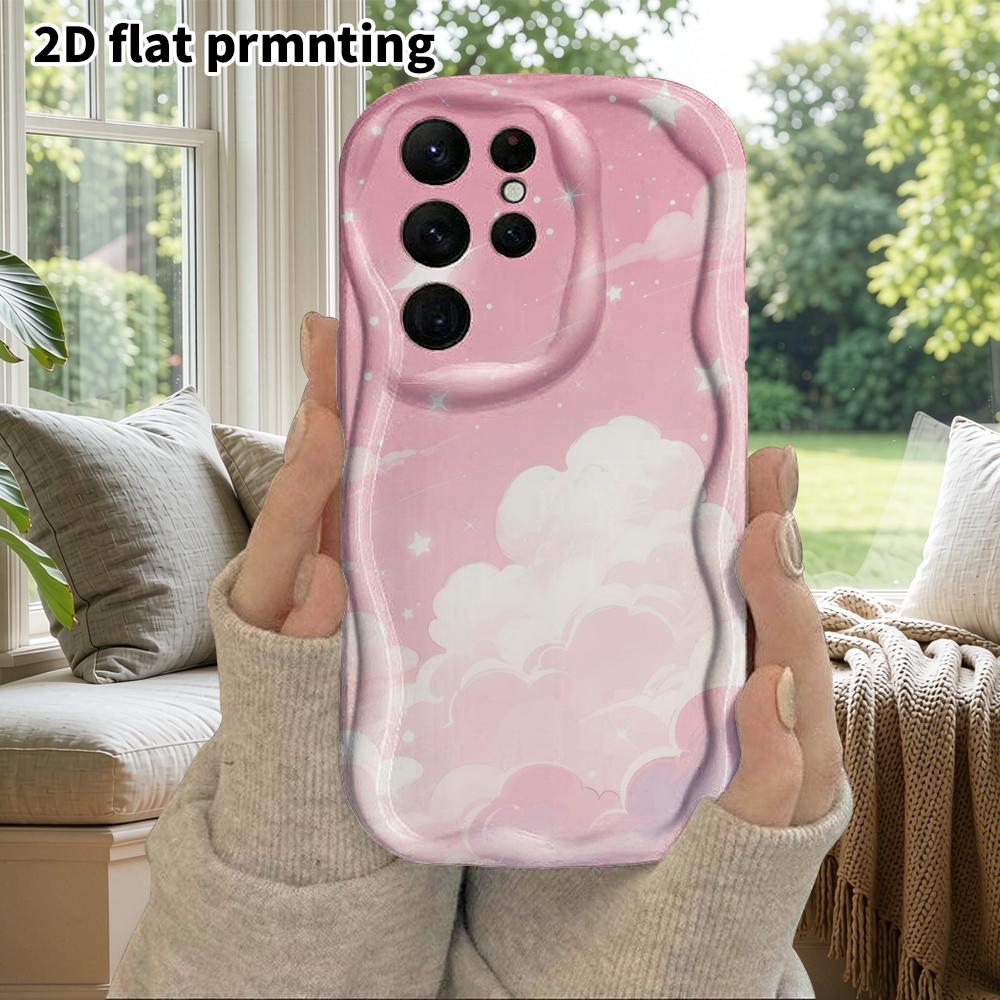 Phone Case: 2D Flat Samsung Galaxy A34 A35 M05 M06 S20 S22 S21 FE Plus 5G Protective Case, Couples Style, Pink Starry Cloud, Christmas and Halloween G