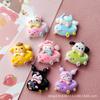 10Pcs Kawai Bright Surface Cartoon Pig Car Series Resin Flat Back Scrapbook Figurine Diy Bow Decor Accessories Crafts A5