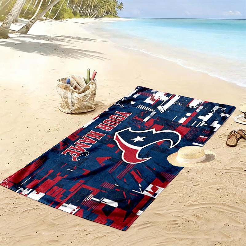 Houston Texans Print Beach Towel, Large Soft Quick Dry Towel for Beach Camping Swimming