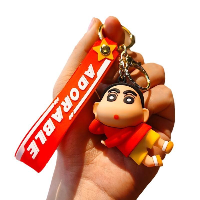 Crayon Shin-chan Cartoon Keychain Anime Figure Shiro Waniyama Buriburizaemon Backpack Decor Key Chain Car Keyring Gift Toy Anime