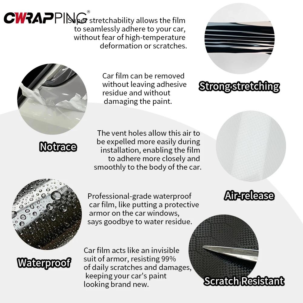 Automobile Styling Sticker Black Gloss Forging Film Waterproof Carbon Fiber Color Change Self-adhesive Decorative Accessories