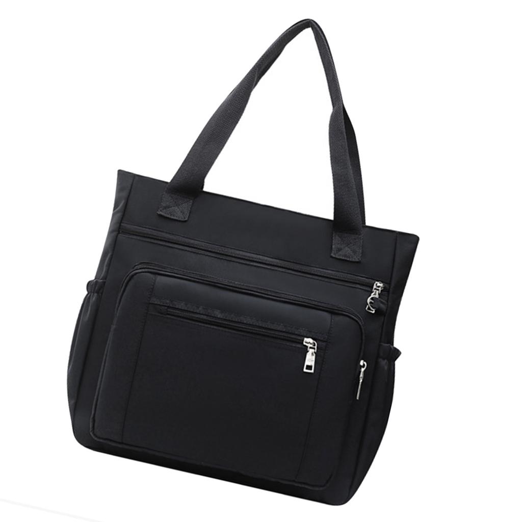 Women Shoulder Bag Single Shoulder Hand Bag Black Nylon Large Capacity for Travel Office Black Free