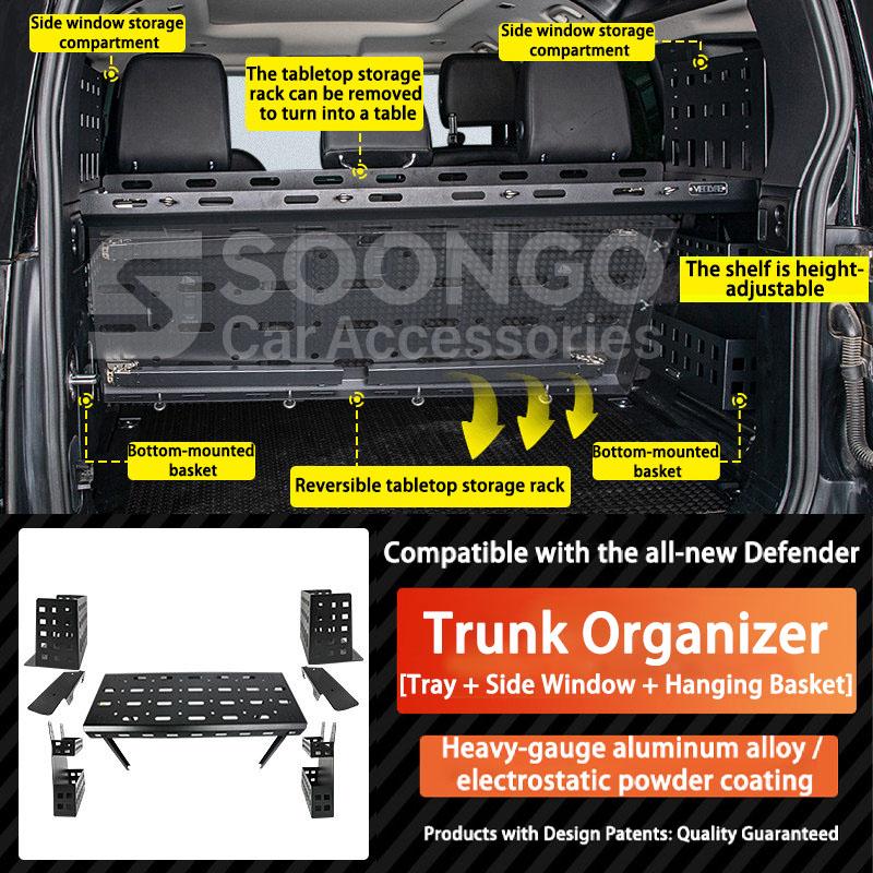 For Land Rover Defender 110 Car Trunk Storage Rack Shelf Expansion Tailgate Organizer Partition Board Auto Modification Parts XS7