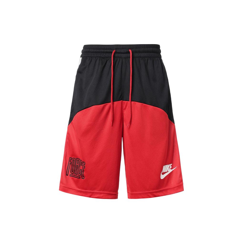 Nike Color-Block Logo Drawstring Shorts Men Bottoms Black Red DQ5827-011