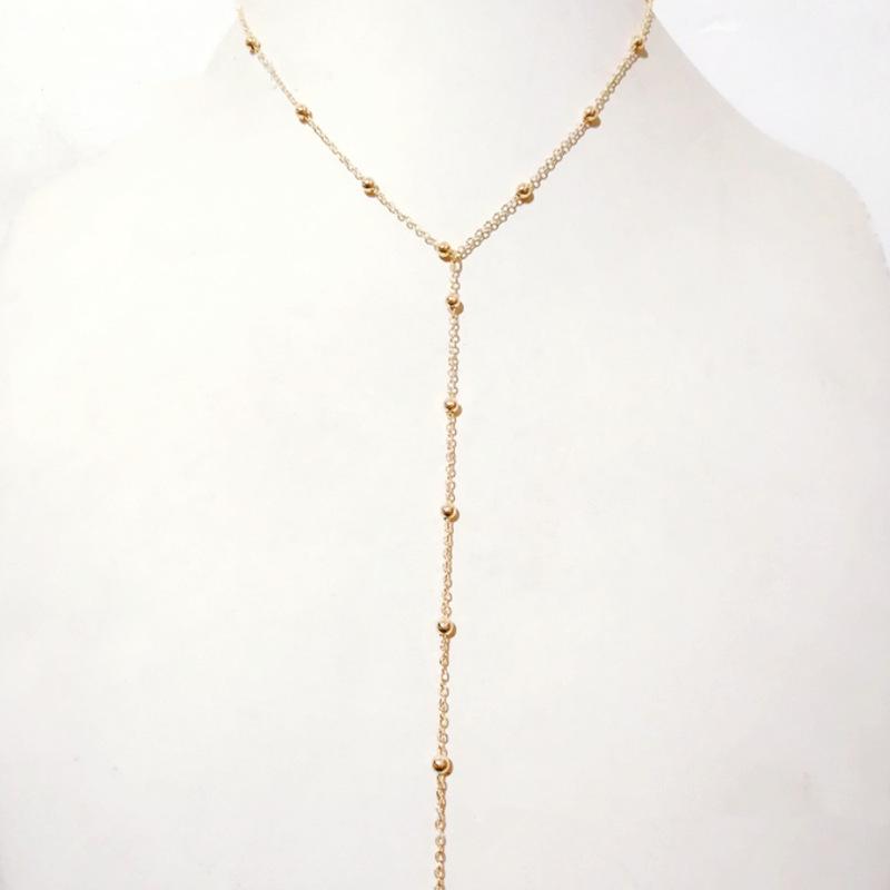 

Европейское и американское двухслойное Y-образное ожерелье с кисточками и медными круглыми бусинами