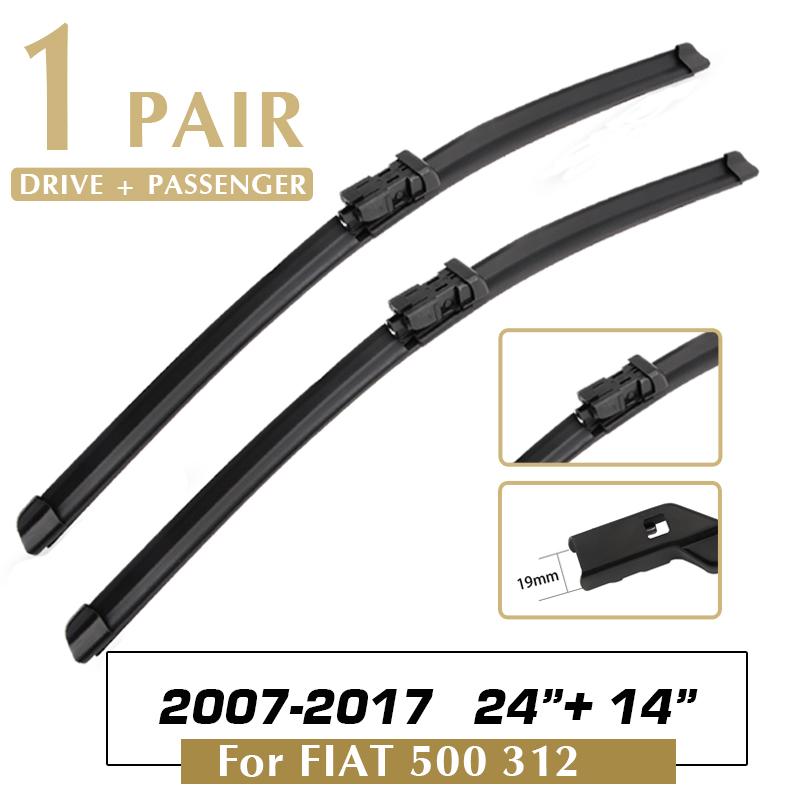 Car Wiper Blade Natural Rubber 2007-2025 For FIAT 500 312 500C 500E 500L 500X Front Windshield Windscreen Cars Accessories For FIAT