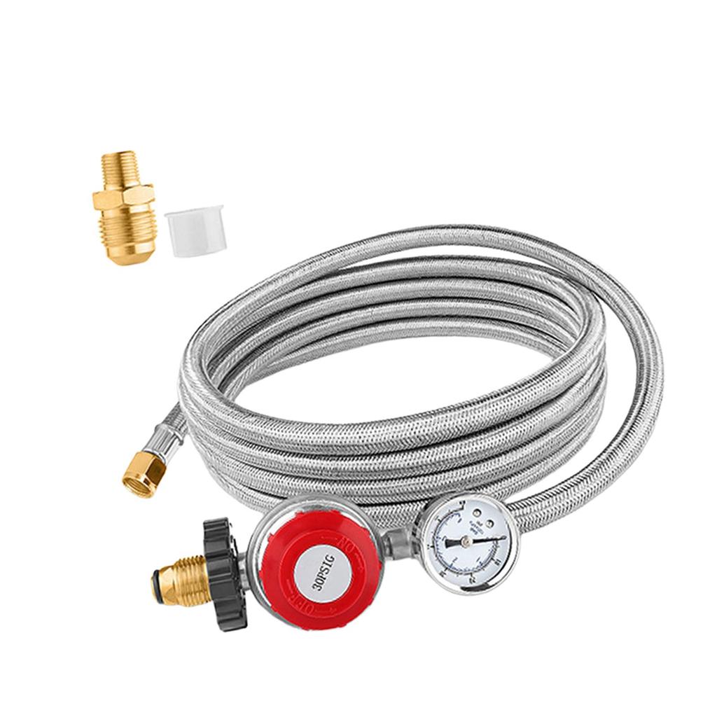 0-30 PSI High Pressure Propane Regulator Professional Spare Parts with Gauge Gas Grill LP Regulator for Fire Pit Gas Cooker