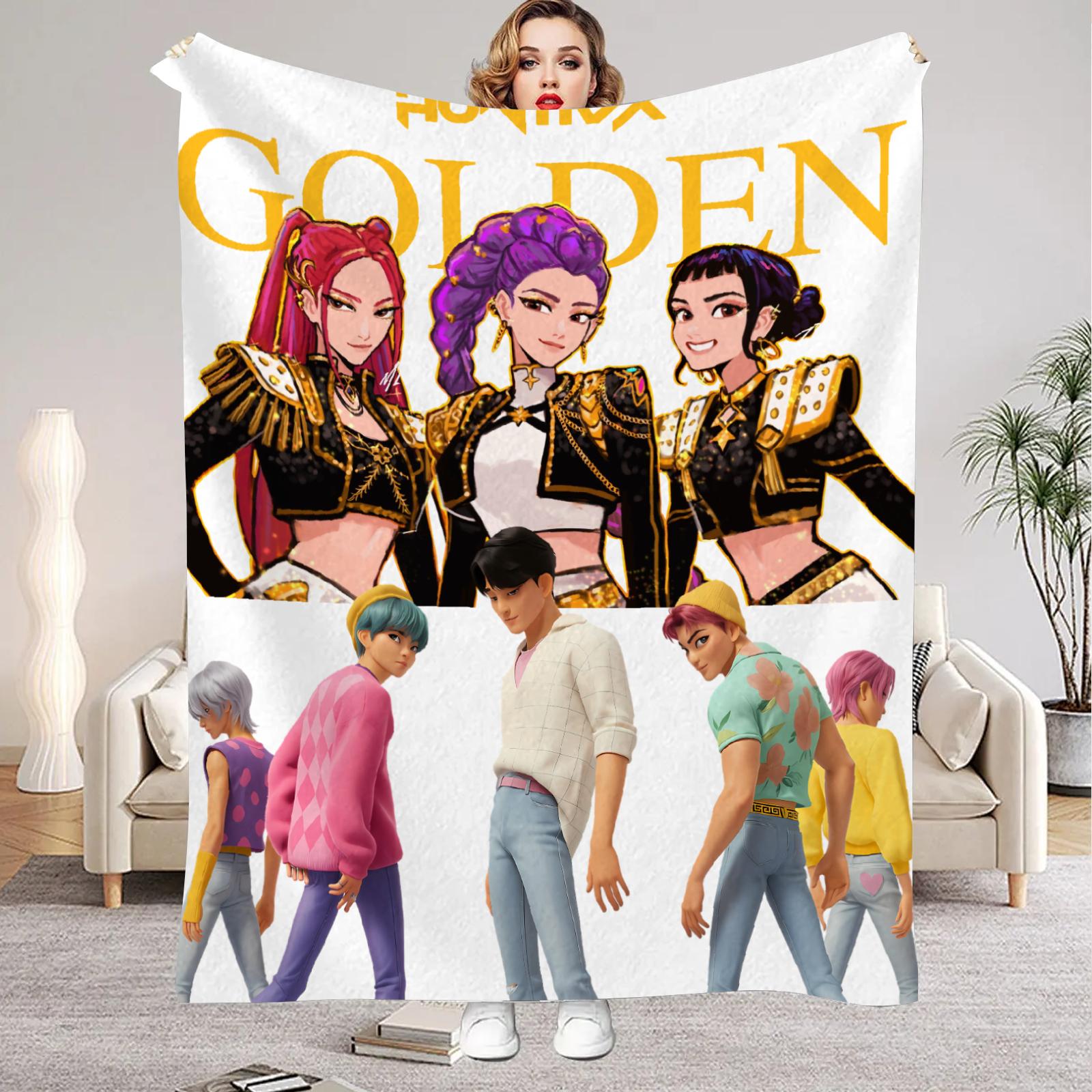 

kpop Demon Hunters Huntrix Blankets Quality Soft Warm Throw Blanket Winter Kids Couch Bed Fluffy Bedspread 75 x 100cm