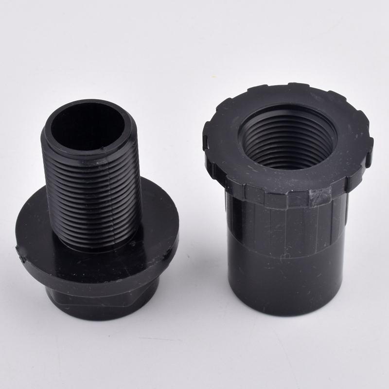 1Pc 20/25/32/40/50mm PVC Water Tank Connector, Thicken Fish Tank Drain Joint Aquarium Inlet Outlet Supply Pipe Joint Fittings