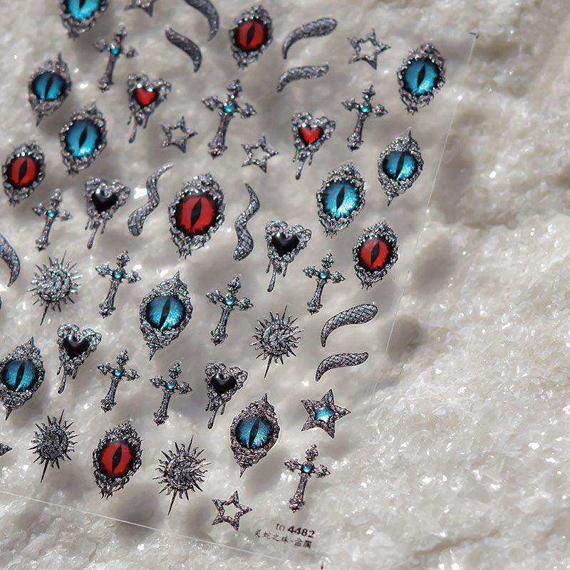 

Embossed Adhesive Metal Punk Nail Sticker Snake s Eye 4482