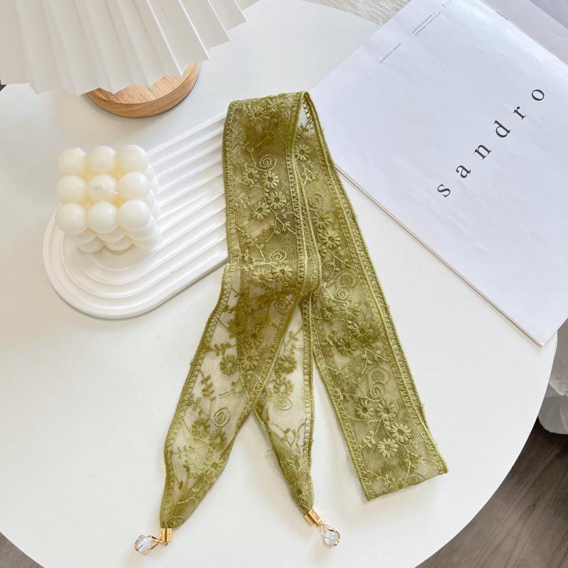 Girly Daisy Lace Pendant Headband & Silk Scarf Multifunctional Ribbon