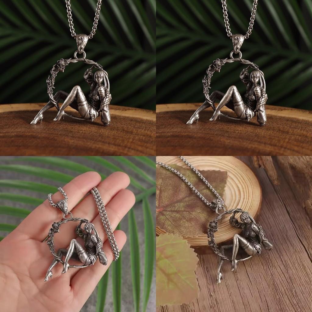 Trendy Punk Style Antique Finish Alloy Pendant Necklace For Fashionable Occasions