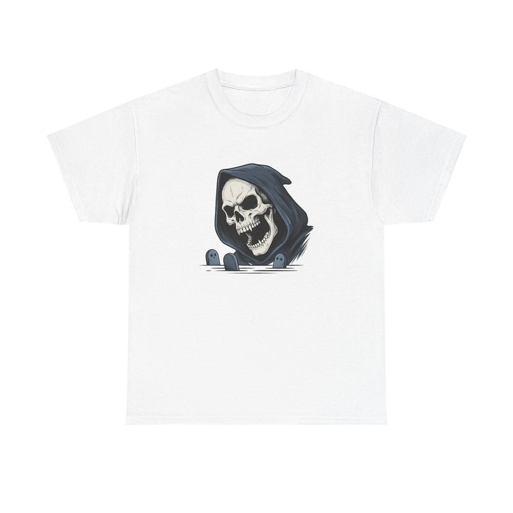 Grim Reaper Shirt Halloween Spooky Gift Women Tattoo Style Tee Death Harvester