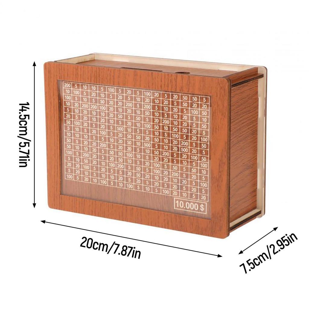 Wooden Money Box with Counter Money Saving Box for Kids Adults Children