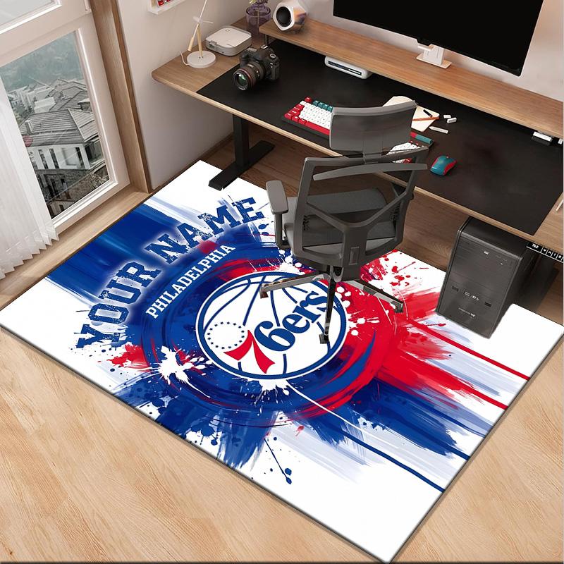 Custom NamePhiladelphia Basketball Team Carpet, Indoor Rug, Chair Rug, Living Rooms, Doormat Made From Polyester Home Decor Birthday Christmas Gifts