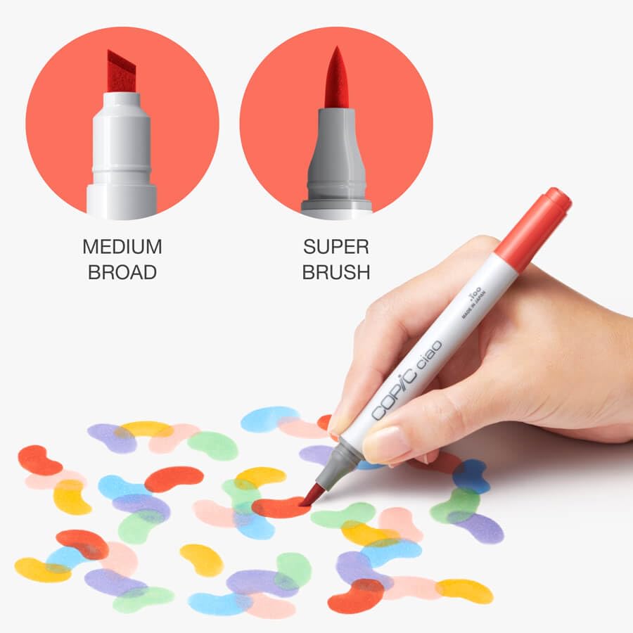 Copic Ciao Refillable Illustration Marker Set, 108 Colors